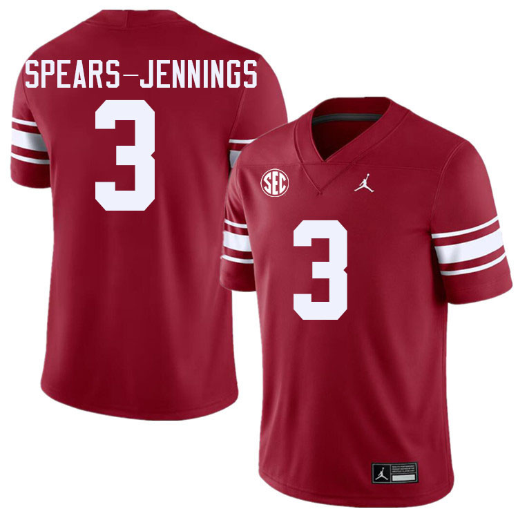 #3 Robert Spears-Jennings Oklahoma Sooners 2024 SEC Conference College Football Jerseys-Throwback